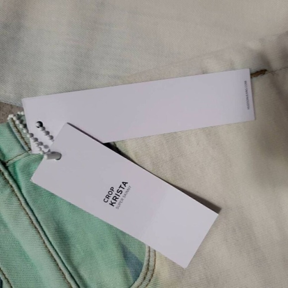Hudson Jeans Crop Krista Super Skinny Mint Ombre Wash Size 30 - Picture 12 of 13